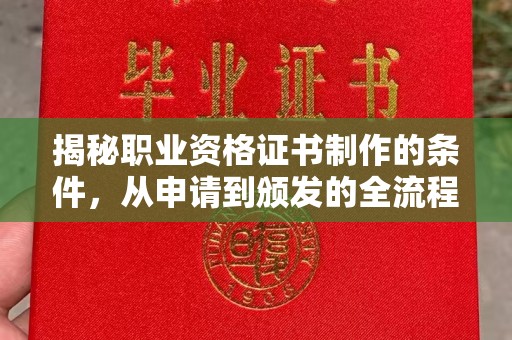 拜城揭秘职业资格证书制作的条件，从申请到颁发的全流程解析